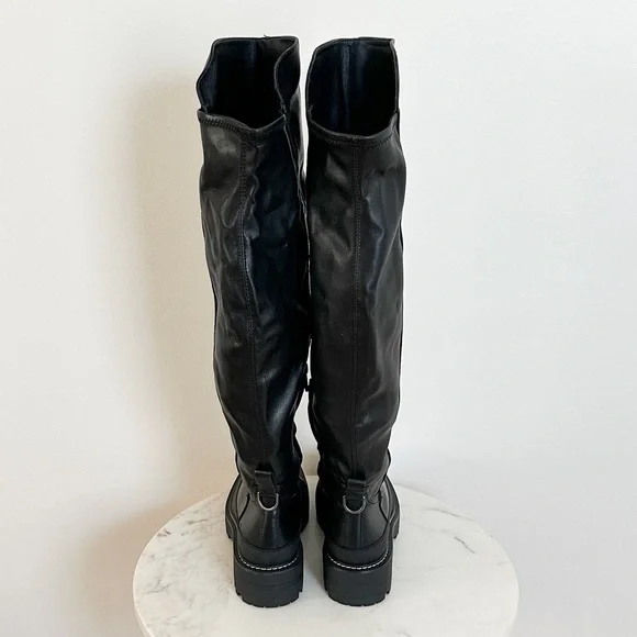 NEW Sam Edelman Lerue Lug Sole Faux Leather High Shaft Boot Size 8 - Picture 10 of 12